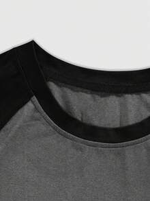 ROMWE MEN Academia Men's Fashionable Casual Round Neck Long Sleeve T-Shirt