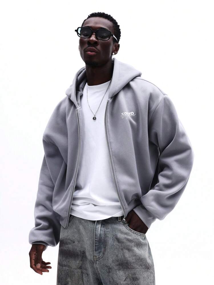 ロゴ入りジップアップパーカー