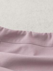 Sweetra Petite 娇小女款休闲百搭A字迷你裙，浅灰色 - 紫色 - 查看 5