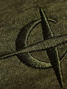 STYNVO 男士休闲街头风刺绣徽章运动裤 - 軍綠色 - 查看 5