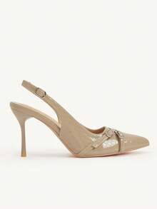 CUCCOO CHICEST Women's Fashionable Elegant Pointed Toe High Heels For Christmas - Khaki - View 8