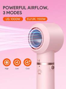 JMMO 五合一热风梳 - 美规插头，集吹风梳和空气卷发造型器于一体，采用负离子技术，可用于吹干、卷发、拉直和造型，专业美发造型工具 - 美規A型插(110-127V) - 查看 4