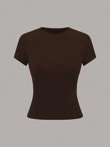 SHEIN LUNE 3 chiếc áo thun ngắn tay nữ mùa hè, kiểu dáng thường ngày/đi làm, màu trơn và in hình cây. - Nhiều màu - Xem 3