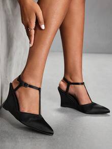 CUCCOO SZL Women's Fashionable Elegant Commuting Platform Sandals Valentine's Day - Black - View 3