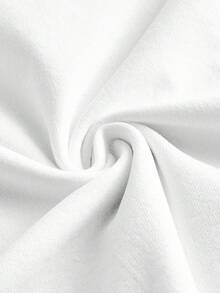 Manfinity Joysei Men's Navy Blue & White Contrast Letter Print Short Sleeve T-Shirt - White - View 5