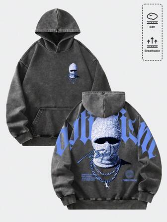 Street Life Men's Vintage Washed Hoodie, Streetwear