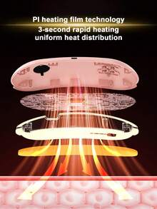 Teckwe Portable Cordless Heating Pad, Electric Waist Belt Device, Fast Heating Pad With 3 Heat Levels And 4 Massage Modes, Back Or Belly Heating Pad For Women And Girl, Pink - Multicolor - View 2