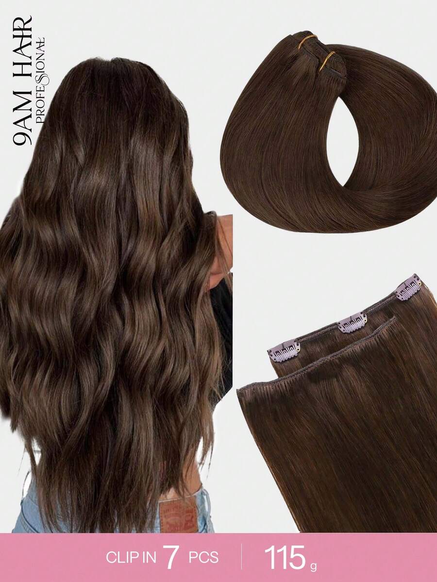 7 件直发接发 100% 真人发 14-24 英寸 115 克双纬隐形接发 雷米天然真人发 适合女性女孩日常使用 - S4A - 查看 1