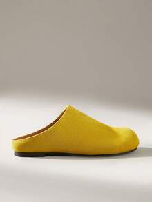 Solecia Zapatos de mujer tipo mule de estilo casual, versátiles y de moda para uso diario - Amarillo - Ver 1