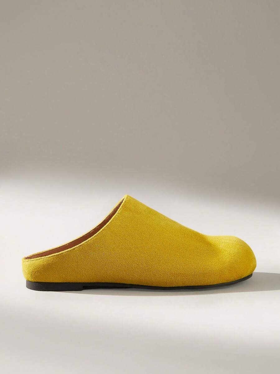 Solecia Zapatos de mujer tipo mule de estilo casual, versátiles y de moda para uso diario - Amarillo - Ver 1