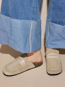 CUCCOO CURVES Giày lười nữ thời trang thường ngày - Màu be - Xem 3