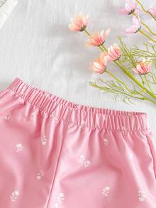 Vintaside Kids 女童花卉刺绣衬衫和碎花裤套装 - 白色 - 查看 10