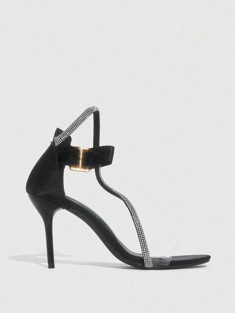 CUCCOO SZL Women's Rhinestone Decor Fashion Buckle Design Elegant High Heel Sandals For Christmas