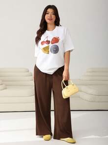 Solflare Plus Size Casual Solid Color Drawstring Waist Pants,Fall /Autumn/Winter/Summer,Christmas,New Year,Thanksgiving,Party,Wedding,Beach,Graduati,Chic,Elegant,Casual,Going Out,Date,Appointment,Commute,