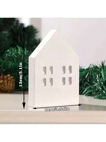 1 đồ trang trí nhà gỗ cổ điển, trang trí máy tính để bàn, đồ trang trí nhà gỗ, nhà giáng sinh, đồ trang trí giáng sinh quà tặng tốt nhất - nhiều màu - Xem 7