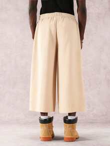 PAVTROS Quần thể thao nam phong cách đường phố, in hình huy hiệu, cạp chun, dáng rộng, thích hợp mặc ngoài trời, quà tặng lý tưởng cho chồng/bạn trai. - Màu be - Xem 2