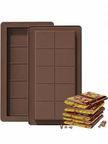 1个/2个/3个装巧克力棒模具，大号加厚硅胶巧克力棒模具，大号巧克力糖果棒模具，适合DIY烘焙，返校季必备 - 棕色 - 查看 4