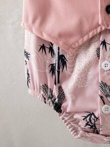 SHEIN 3pcs Baby Boys Gentleman Outfit Set,Floral Long Sleeve Shirt,Vest & Pants,Pink Check,Summer,Cute Modest,Wedding Guest Elegant Fashion Style Clothes - Multicolor - View 8