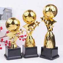 1 Pc Plastic Golden Ball Awards Trophy Model Soccer Competition Winner Award Trophy Toy Craft Souvenirs Excellent Player Award Small Prize Cup - Multicolor - View 1