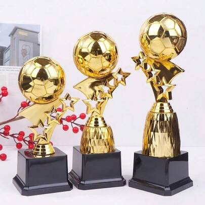 1 Pc Plastic Golden Ball Awards Trophy Model Soccer Competition Winner Award Trophy Toy Craft Souvenirs Excellent Player Award Small Prize Cup