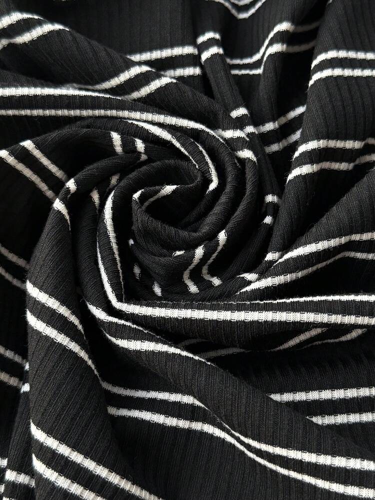 Plus Striped Drop Shoulder Tee