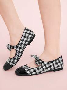 CUCCOO DOLLMOD 女士格子休闲百搭平底鞋 - 黑與白 - 查看 7