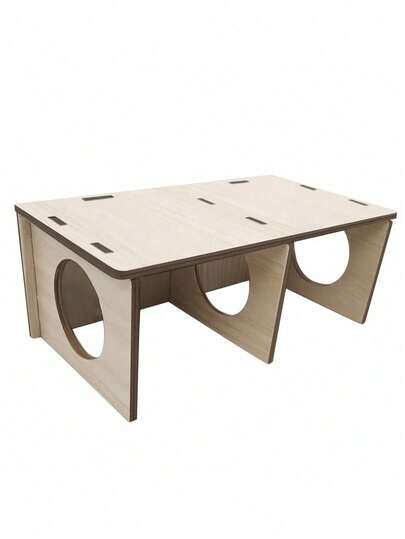 Wooden Hideaway House With Shelves - Hamster, Squirrel, Hedgehog, Guinea Pig Habitat, Small/Medium/Large Sizes, Exploration Tunnel