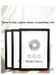 3Pcs/Set Wooden Photo Frames For Picture Wall ,Pictures Frame For Table Top Display And Wall Mounting Frames Photo Decor Commemorative Gift - Black - View 2