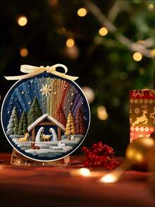1PC Creative New Christmas DIY Embroidery Material Package Set, Equipped With A Stitch Instruction Manual, Suitable For Beginners. It Is Especially Suitable For Home Decoration, Holiday Gifts, And A Thoughtful Gift For Handicraft Enthusiasts - Multicolor - View 6