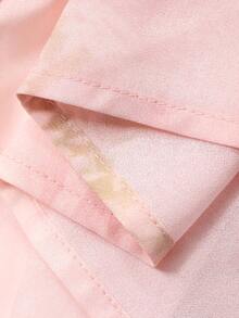 DAZY Women's V-Neck Ombre Long Sleeve Elegant Blouse, Spring/Autumn Vacation - Baby Pink - View 3