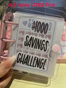 1pc Mini Save Money Challenge 25-Page Mini Pocket Portable Save Money Challenge Binder - Multicolor - View 18