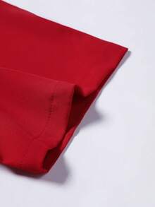 Manfinity Homme Men's Solid Color Short Sleeve Single-Breasted Casual Shirt - Red - View 4