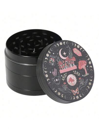 1 st 2 tums magisk måne-svampdesign zinklegering manuell kvarn multifunktionsverktyg metallkonstruktion vintage labstil unik pryl