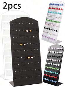 SHEIN 2 件 72 孔耳环收纳盒，耳环展示架，耳环架可容纳 36 对，耳环挂钩耳环展示收纳架用于珠宝展示 - 彩色 - 查看 12