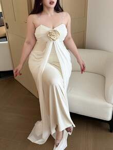 Flirla 性感束腰无肩带连衣裙 - 白色 - 查看 5