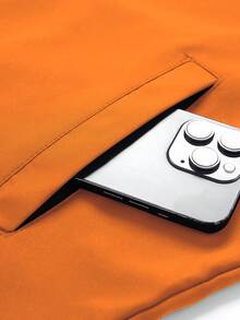 Manfinity Homme 男士休闲多功能连帽拉链夹克 - 橘色 - 查看 4