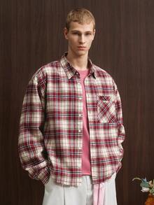 TOKVUE 男士休闲格子长袖衬衫，百搭 - 彩色 - 查看 2