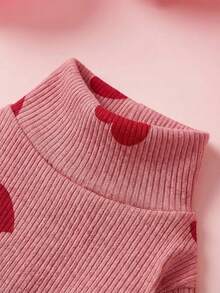 PETSIN 1 Piece Of Pet Clothing With Heart-Shaped Pattern For Valentine's Day Cats/Dogs, Comfortable Pink T-Shirt For All Seasons