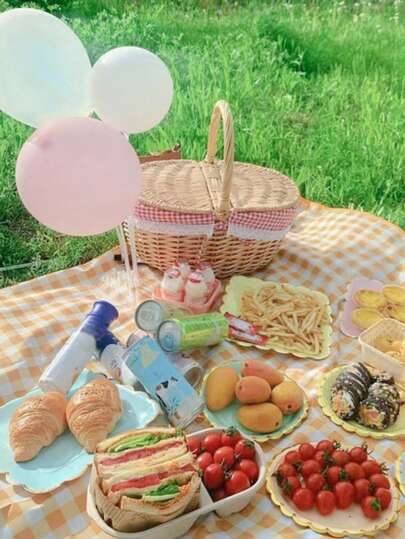 Wicker Hamper Handmade Wicker Willow Woven Picnic Basket With Handle Double Lid Food Fruit Storage Hamper Basket For Holiday Camping Shopping Home Decor,Purely Natural Handmade Willow Weaving May Have Slight Color Differences Due To Growth Factors, Which Do Not Affect Normal Aesthetics Or Usability. Please Rest Assured When Purchasing.