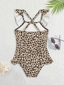 Baby GirlLeopard Print One-Piece Swimsuit, Cute & Conservative Beach Sunscreen Summer Vacation Thermal Christmas Holiday Festival New Years Valentines Swim Baby Girl Animal Print Swimsuit Baby Girl Swim Suit Baby Girl Leopard Print Swimsuit Leopard Print Girls Bathing Suit Cheetah Swimsuit Baby Girl Swimsuit Leopard Print Leopard Bathingsuit Girls Leopard Print Baby Girl Bathing Suit Leopard Print Swimsuit - Brown - View 2