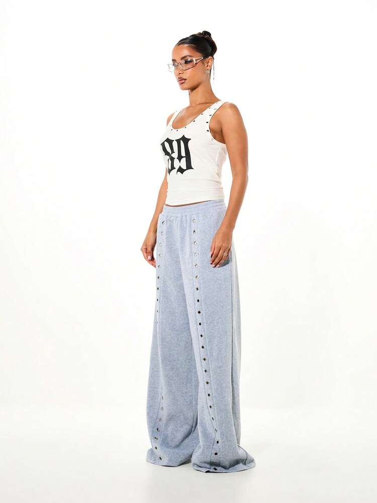 SUMWON WOMEN Studded Tank Top With Gothic Print