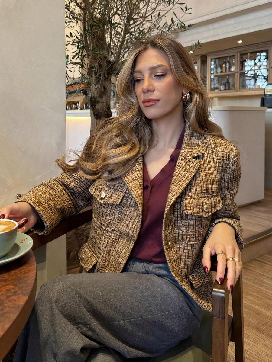 Plus Size Blazers - Camel - View 1