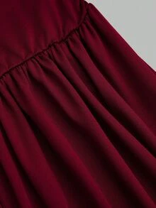 Sweetra Stylish V-Neck Backless High Waist Bodycon Dress, Red, European And American Style - Burgundy - View 6