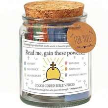 1 lọ thủy tinh câu Kinh Thánh đầy cảm hứng, lọ cầu nguyện quà tặng sùng đạo - Hoàn hảo để cầu nguyện, trang trí bàn làm việc và làm quà tặng tình yêu - Món quà lý tưởng cho bữa tiệc ngày lễ - Nhiều màu - Xem 11