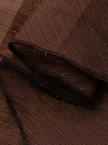 Livesso Fashionable Loose Casual Vacation Textured Lace Patchwork Flared Skirt, Spring/Summer - Brown - View 8