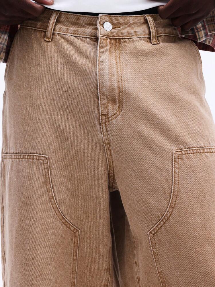 Baggy Carpenter Jeans With Utility Seams