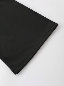 ROMWE MEN Spring/Summer Casual Graphic Men'S Blurred Portrait Print 3/4 Sleeve T-Shirt, Loose Fit - Black - View 7