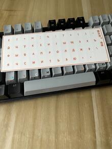 1PC Russian Keyboard Stickers For Laptop White Black Orange Blue Color Options Transfer Decals Easy Typing Computer Accessories - Multicolor - View 6