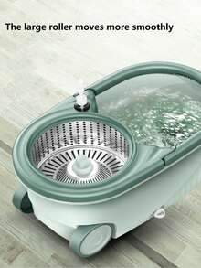 Mop Bucket With 360 ° Rotating Mop System - Includes Ultra-Fine Fiber Mop Heads, Adjustable Handle, Plastic Structure, Perfect For Bathroom, Kitchen, And Store Floor Cleaning, Mop Bucket | Ergonomic Handle | Plastic, Bathroom Mop Bucket - Multicolor - View 8