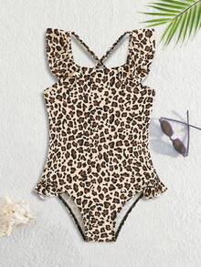 Baby GirlLeopard Print One-Piece Swimsuit, Cute & Conservative Beach Sunscreen Summer Vacation Thermal Christmas Holiday Festival New Years Valentines Swim Baby Girl Animal Print Swimsuit Baby Girl Swim Suit Baby Girl Leopard Print Swimsuit Leopard Print Girls Bathing Suit Cheetah Swimsuit Baby Girl Swimsuit Leopard Print Leopard Bathingsuit Girls Leopard Print Baby Girl Bathing Suit Leopard Print Swimsuit - Brown - View 3